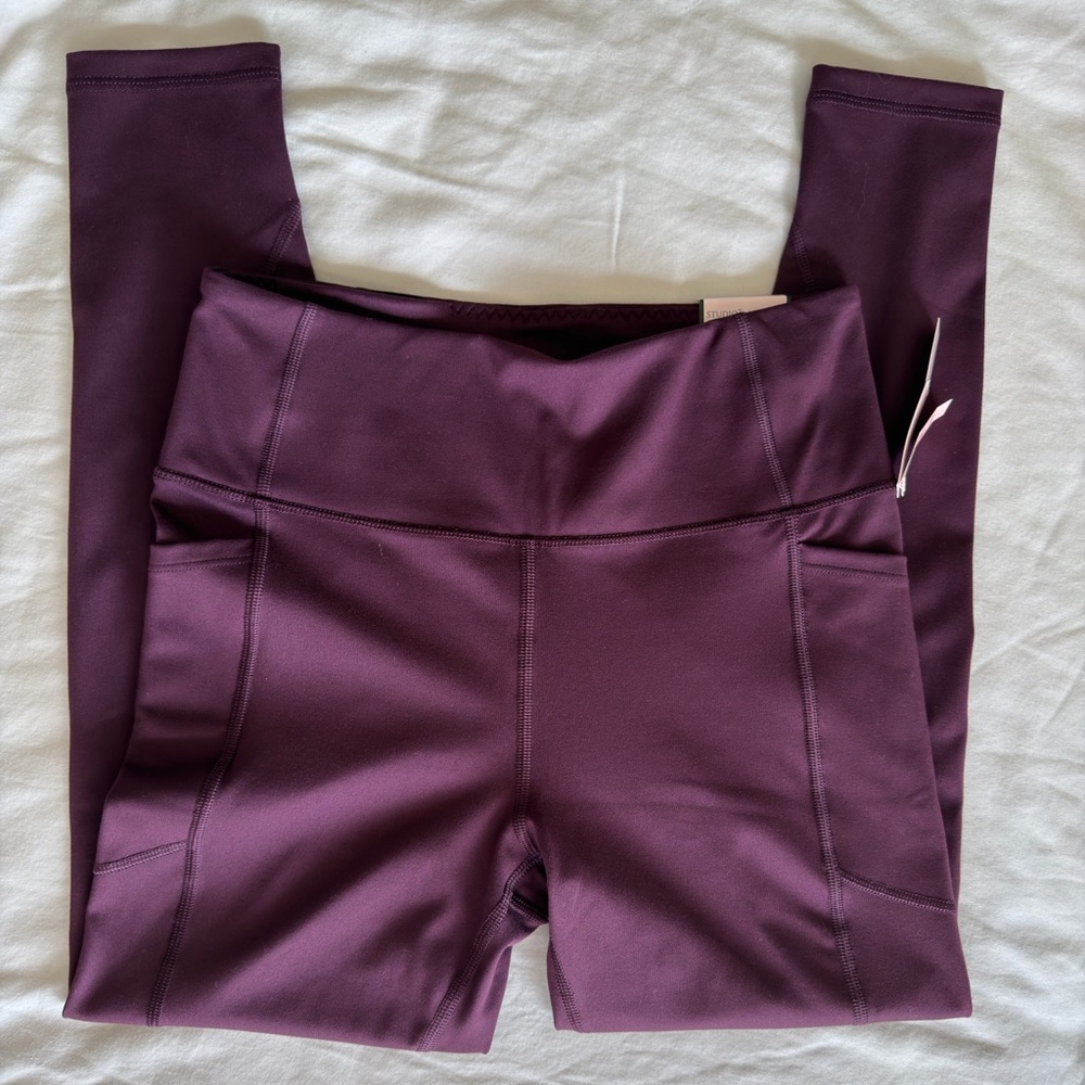 Victoria's Secret Studio 7/8 Legging | High Rise Burgundy Workout Size 8 NWT Y2K - Picture 7 of 12